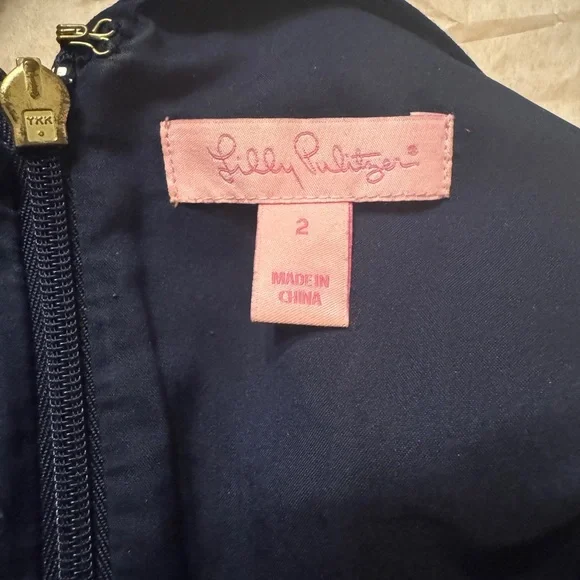 LILLY PULITZER Largo Sleeveless Beaded Dress Navy Size 2 - Picture 2 of 4